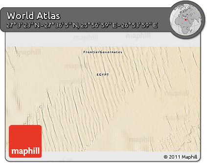 Satellite 3D Map of the Area around 27° 19' 44" N, 26° 25' 29" E