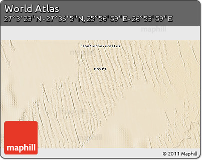 Satellite 3D Map of the Area around 27° 19' 44" N, 26° 25' 29" E