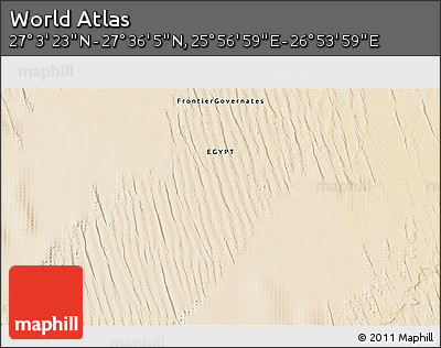Satellite 3D Map of the Area around 27° 19' 44" N, 26° 25' 29" E