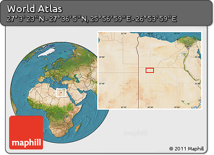 Satellite Location Map of the Area around 27° 19' 44" N, 26° 25' 29" E