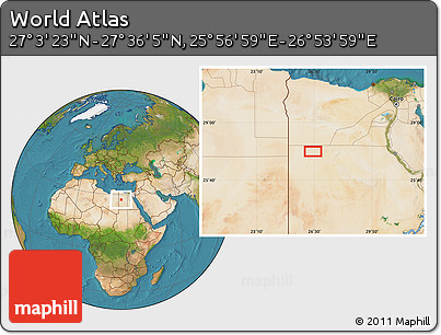 Satellite Location Map of the Area around 27° 19' 44" N, 26° 25' 29" E