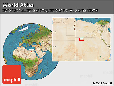 Satellite Location Map of the Area around 27° 19' 44" N, 26° 25' 29" E