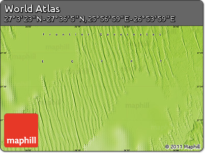 Physical Map of the Area around 27° 19' 44" N, 26° 25' 29" E
