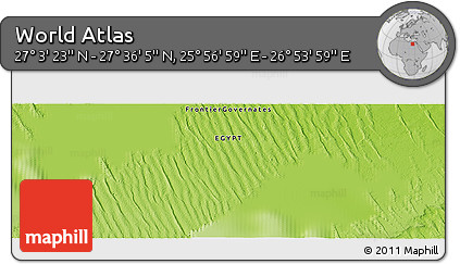 Physical Panoramic Map of the Area around 27° 19' 44" N, 26° 25' 29" E