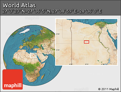 Satellite Location Map of the Area around 27° 19' 44" N, 28° 7' 30" E