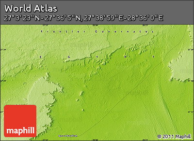 Physical Map of the Area around 27° 19' 44" N, 28° 7' 30" E