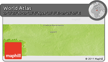 Physical Panoramic Map of the Area around 27° 19' 44" N, 28° 58' 30" E