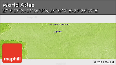 Physical Panoramic Map of the Area around 27° 19' 44" N, 28° 58' 30" E