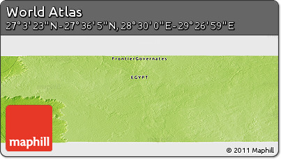 Physical Panoramic Map of the Area around 27° 19' 44" N, 28° 58' 30" E