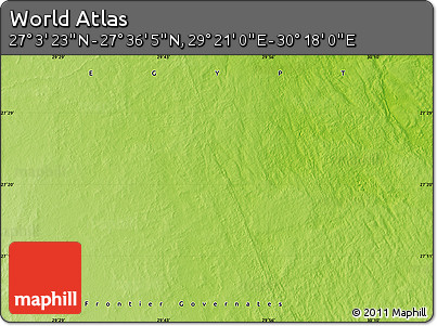 Physical Map of the Area around 27° 19' 44" N, 29° 49' 30" E