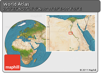 Satellite Location Map of the Area around 27° 19' 44" N, 30° 40' 29" E