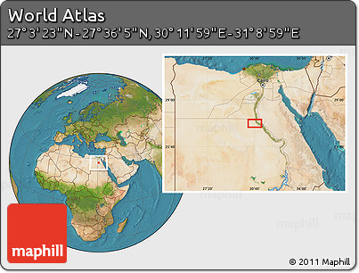 Satellite Location Map of the Area around 27° 19' 44" N, 30° 40' 29" E