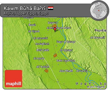 Physical Map of Kawm Būhā Baḩrī
