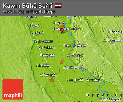 Physical Map of Kawm Būhā Baḩrī