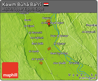 Physical Map of Kawm Būhā Baḩrī