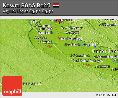 Physical Panoramic Map of Kawm Būhā Baḩrī