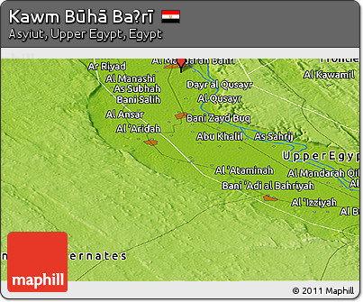 Physical Panoramic Map of Kawm Būhā Baḩrī