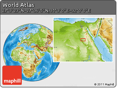 Physical Location Map of the Area around 27° 19' 44" N, 31° 31' 29" E