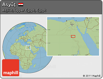 Savanna Style Location Map of Asyūţ