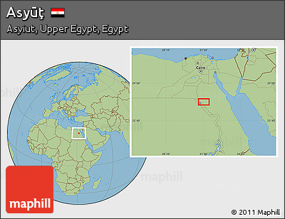 Savanna Style Location Map of Asyūţ