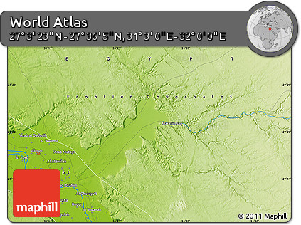 Physical Map of the Area around 27° 19' 44" N, 31° 31' 29" E
