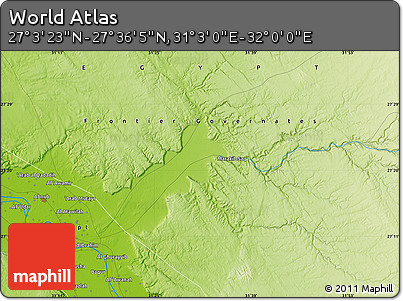 Physical Map of the Area around 27° 19' 44" N, 31° 31' 29" E