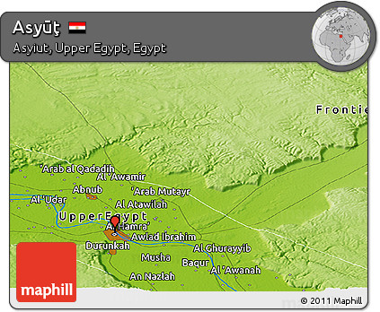 Physical Panoramic Map of Asyūţ