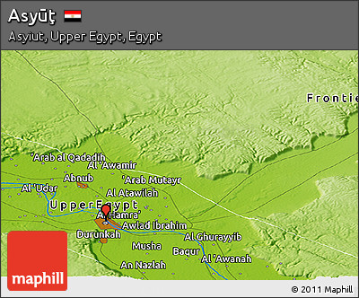 Physical Panoramic Map of Asyūţ