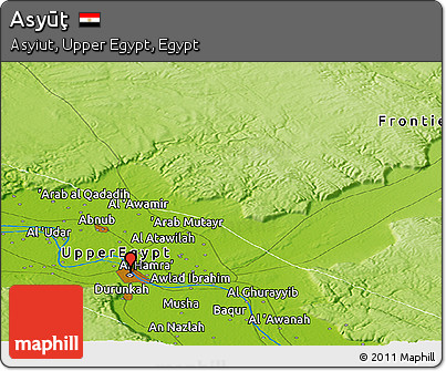 Physical Panoramic Map of Asyūţ
