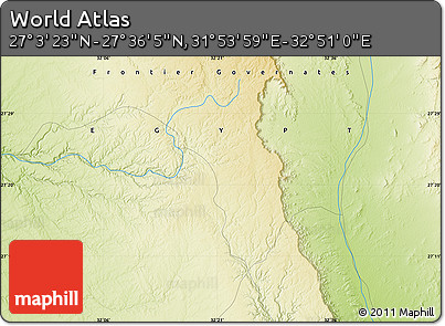 Physical Map of the Area around 27° 19' 44" N, 32° 22' 30" E