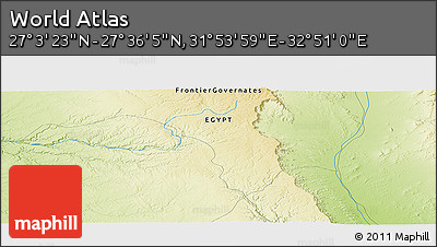 Physical Panoramic Map of the Area around 27° 19' 44" N, 32° 22' 30" E