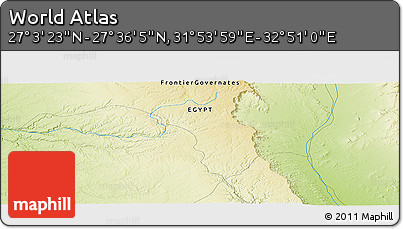Physical Panoramic Map of the Area around 27° 19' 44" N, 32° 22' 30" E