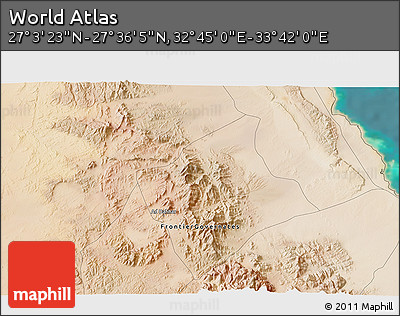 Satellite 3D Map of the Area around 27° 19' 44" N, 33° 13' 30" E