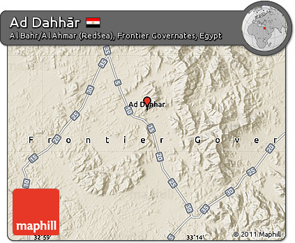 Shaded Relief Map of Ad Dahhār