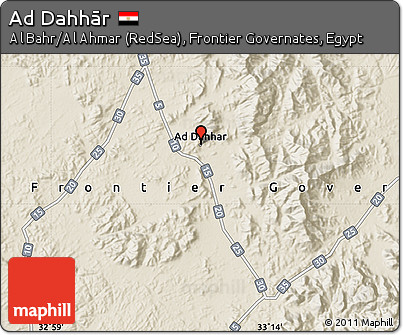 Shaded Relief Map of Ad Dahhār