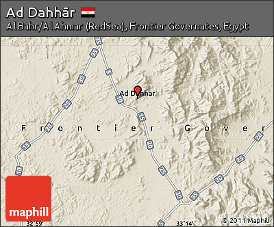 Shaded Relief Map of Ad Dahhār