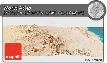 Satellite Panoramic Map of the Area around 27° 19' 44" N, 33° 13' 30" E