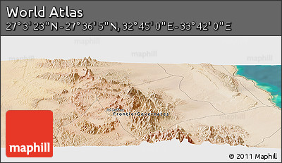 Satellite Panoramic Map of the Area around 27° 19' 44" N, 33° 13' 30" E