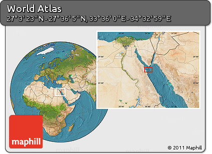Satellite Location Map of the Area around 27° 19' 44" N, 34° 4' 30" E