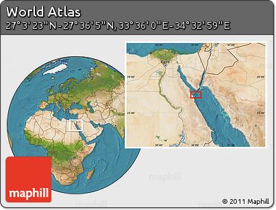 Satellite Location Map of the Area around 27° 19' 44" N, 34° 4' 30" E