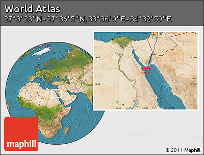 Satellite Location Map of the Area around 27° 19' 44" N, 34° 4' 30" E