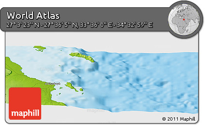 Physical Panoramic Map of the Area around 27° 19' 44" N, 34° 4' 30" E