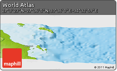 Physical Panoramic Map of the Area around 27° 19' 44" N, 34° 4' 30" E