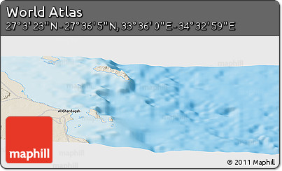 Shaded Relief Panoramic Map of the Area around 27° 19' 44" N, 34° 4' 30" E