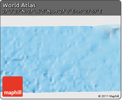 Shaded Relief 3D Map of the Area around 27° 19' 44" N, 34° 55' 29" E