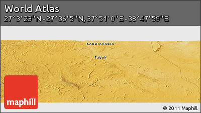 Physical Panoramic Map of the Area around 27° 19' 44" N, 38° 19' 30" E