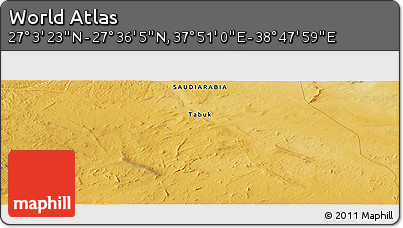 Physical Panoramic Map of the Area around 27° 19' 44" N, 38° 19' 30" E