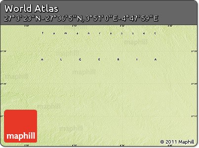 Physical Map of the Area around 27° 19' 44" N, 4° 19' 30" E