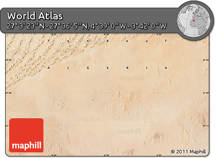Satellite Map of the Area around 27° 19' 44" N, 4° 10' 30" W