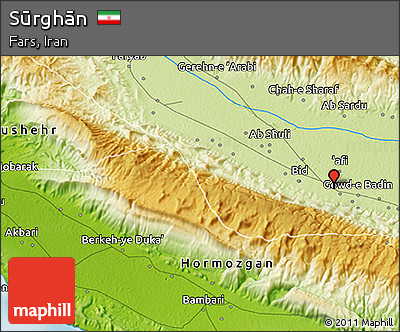 Physical 3D Map of Sūrghān